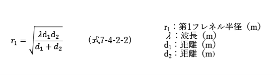 数式（主要な伝送路の半径を求める式）